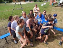 Bube, Dame, König, Ass auf einem Haufen