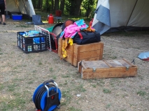 Das Aufenthaltszelt ist auch schon ausgeräumt.